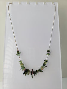 Liquid Silver and Watermelon Tourmaline Necklace II